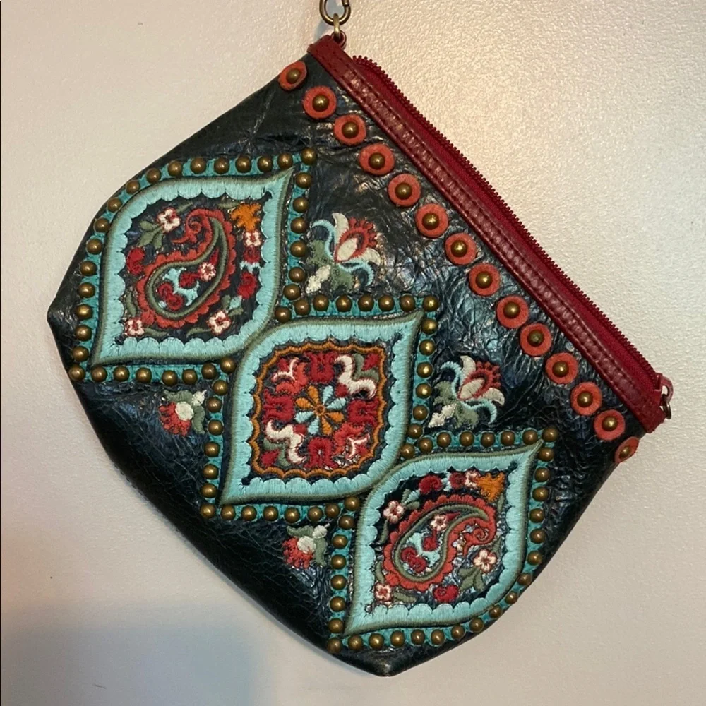 Isabella Fiore Embroidered Wristlet Clutch